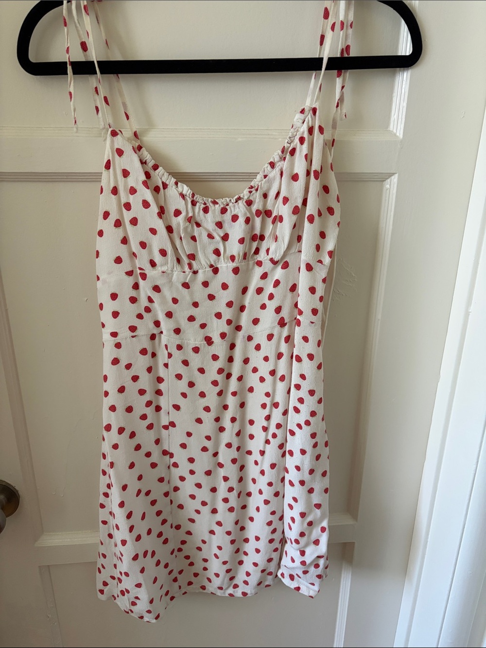 Pull&Bear White Slip Dress with Red Dot Print